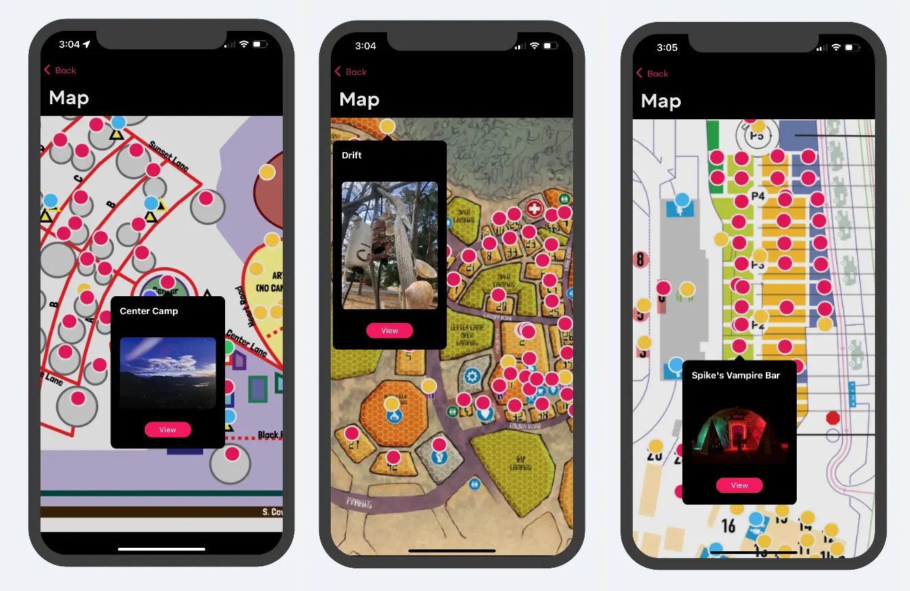 Map of 3 different regionals